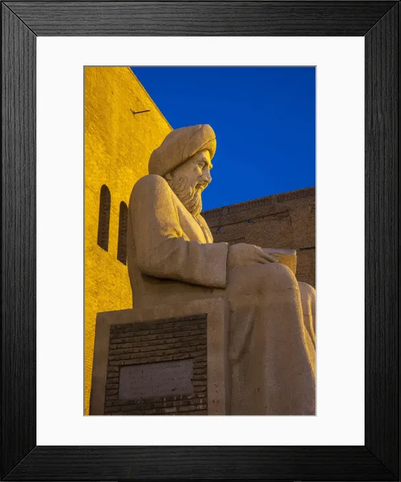 Framed Print : Iraq, Kurdistan, Erbil, Statue of Mubarak Ben Ahmed Sharaf-Aldin at the main entrance Framed Print : Iraq, Kurdistan, Erbil, Statue of Mubarak Ben Ahmed Sharaf-Aldin at the main entrance
