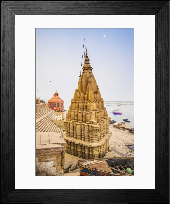 Framed Print : India, Uttar Pradesh, Varanasi, Scindia Ghat, Submerged Shiva temple Framed Print : India, Uttar Pradesh, Varanasi, Scindia Ghat, Submerged Shiva temple