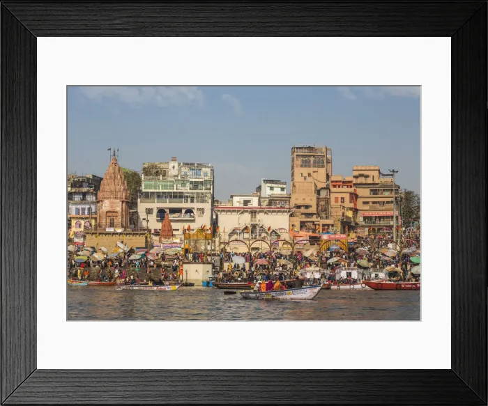 Framed Print : India, Uttar Pradesh, Varanasi, View towards Dashashwamedh Ghat Framed Print : India, Uttar Pradesh, Varanasi, View towards Dashashwamedh Ghat
