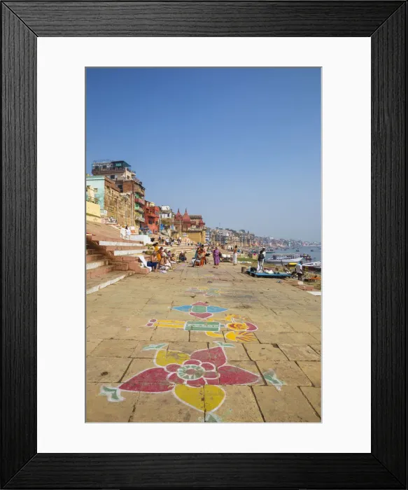 Framed Print : India, Uttar Pradesh, Varanasi, Ghats on the River Ganges Framed Print : India, Uttar Pradesh, Varanasi, Ghats on the River Ganges