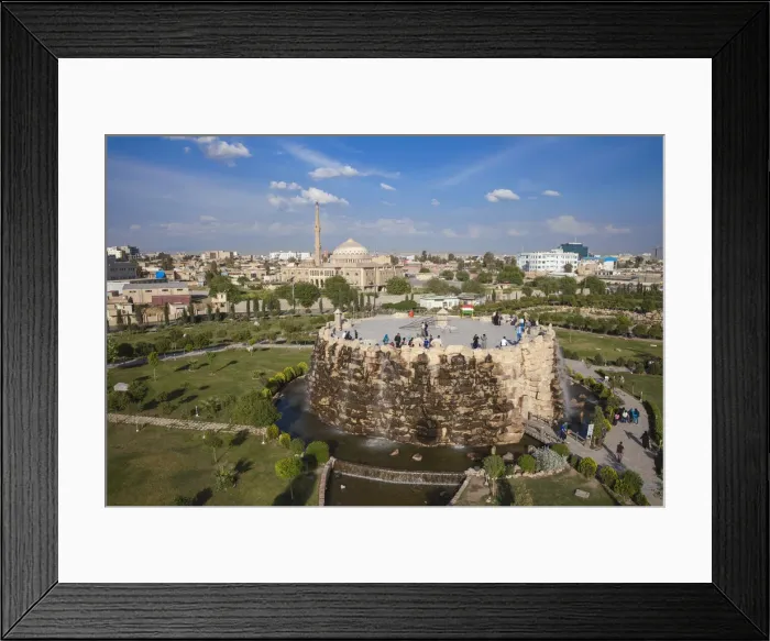Framed Print : Iraq, Kurdistan, Erbil, Shanidar Park, Man made half castle, half cave which is home