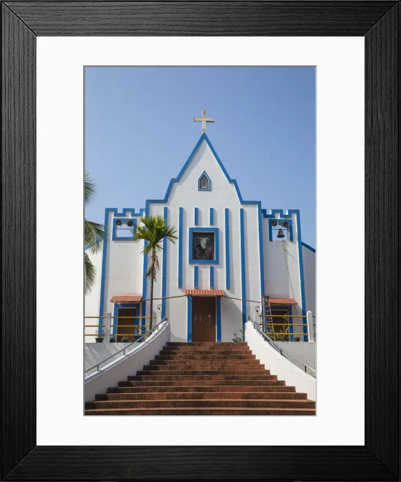 Framed Print : India, Goa, Galgaibag beach, St. Anthonys Church Framed Print : India, Goa, Galgaibag beach, St. Anthonys Church