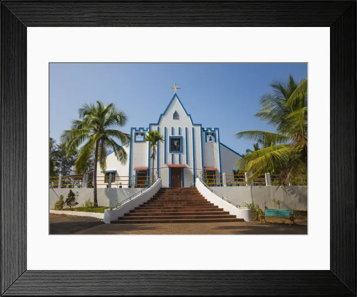 Framed Print : India, Goa, Galgaibag beach, St. Anthonys Church Framed Print : India, Goa, Galgaibag beach, St. Anthonys Church