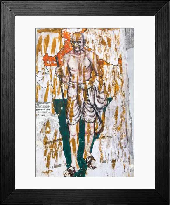Framed Print : Gandhi Wall mural, Mumbai, India Framed Print : Gandhi Wall mural, Mumbai, India