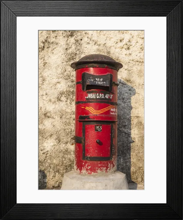 Framed Print : India, Maharashtra, Mumbai, Colaba, India post box Framed Print : India, Maharashtra, Mumbai, Colaba, India post box