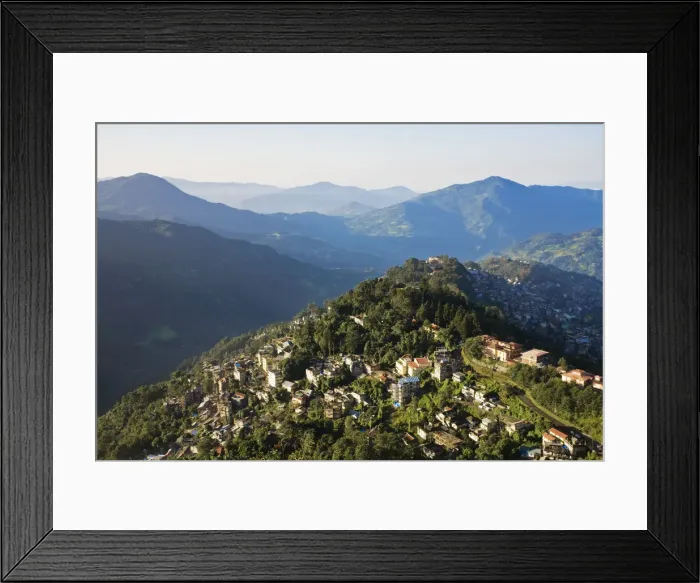 Framed Print : India, Sikkim, Gangtok, View of city from Ganesh Tok viewpoint Framed Print : India, Sikkim, Gangtok, View of city from Ganesh Tok viewpoint
