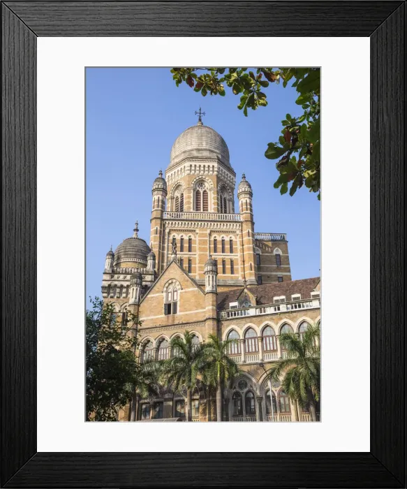 Framed Print : India, Maharashtra, Mumbai, Brihan Mumbai Mahanagarpalika - Government offices, opposite Framed Print : India, Maharashtra, Mumbai, Brihan Mumbai Mahanagarpalika - Government offices, opposite