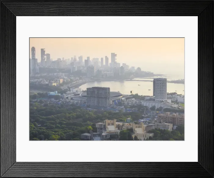 Framed Print : India, Maharashtra, Mumbai, View old City, Nehru Science Centre and Haji Ali Bay Framed Print : India, Maharashtra, Mumbai, View old City, Nehru Science Centre and Haji Ali Bay