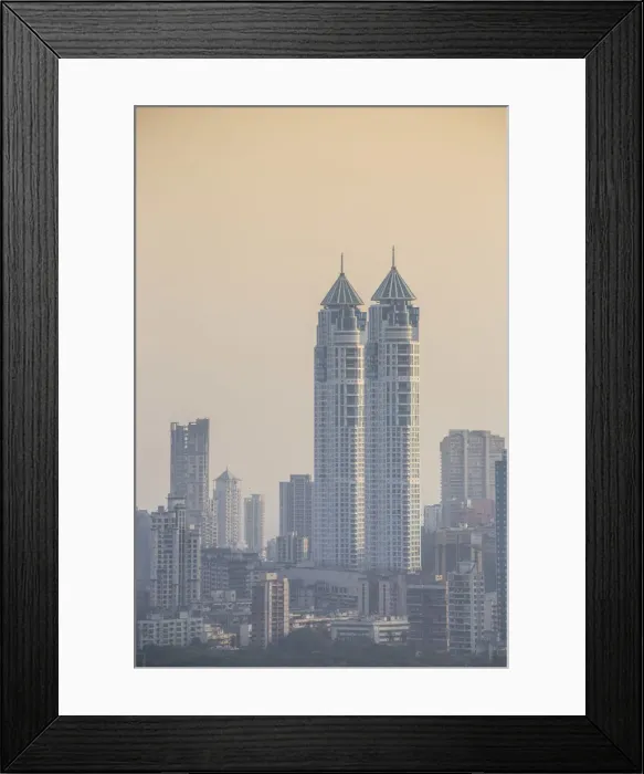 Framed Print : India, Maharashtra, Mumbai, Imperial twin-tower residential complex Framed Print : India, Maharashtra, Mumbai, Imperial twin-tower residential complex