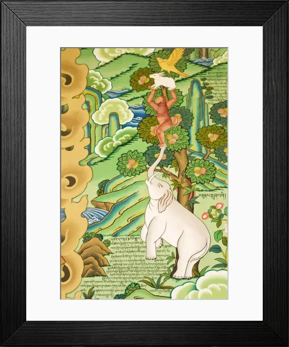 Framed Print : India, West Bengal, Kalimpong, Tharpa Choling Gompa, Paintings on monastery wall Framed Print : India, West Bengal, Kalimpong, Tharpa Choling Gompa, Paintings on monastery wall