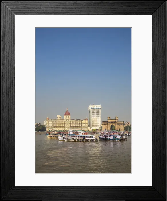 Framed Print : India, Maharashtra, Mumbai, Taj Mahal Palace Hotel and Gateway of India