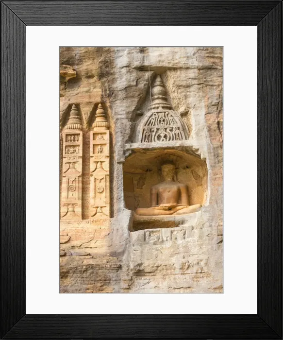 Framed Print : India, Madhya Pradesh, Gwalior, Jain Images cut into the cliff rock of Gwalior Fort Framed Print : India, Madhya Pradesh, Gwalior, Jain Images cut into the cliff rock of Gwalior Fort