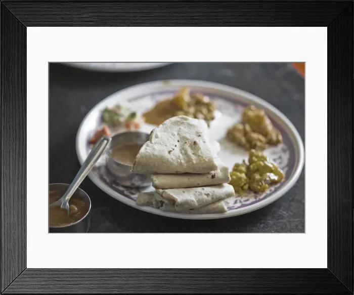Framed Print : India, West Bengal, Darjeeling, Thali meal
