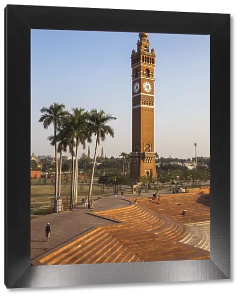 India, Uttar Pradesh, Lucknow, Hussainabad pond and Clock Tower