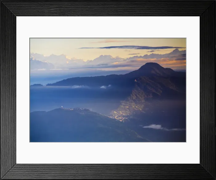 Framed Print : India, West Bengal, Darjeeling, Observation Hill, View from Bhanu Bhakta Sarini towards Framed Print : India, West Bengal, Darjeeling, Observation Hill, View from Bhanu Bhakta Sarini towards