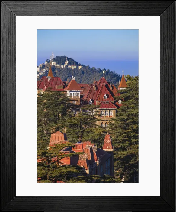 Framed Print : India, Himachal Pradesh, Shimla, View of Shimla Framed Print : India, Himachal Pradesh, Shimla, View of Shimla
