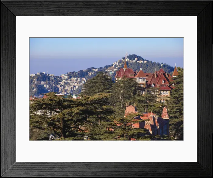 Framed Print : India, Himachal Pradesh, Shimla, View of Shimla Framed Print : India, Himachal Pradesh, Shimla, View of Shimla