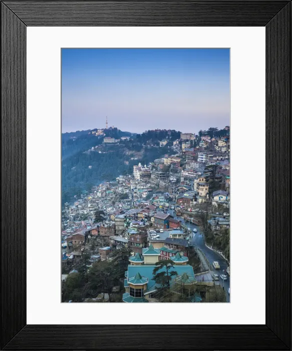 Framed Print : India, Himachal Pradesh, Shimla, View of city Framed Print : India, Himachal Pradesh, Shimla, View of city