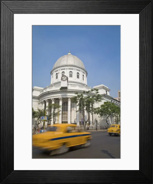 Framed Print : India, West Bengal, Kolkata, Calcutta, Dalhousie Square, Yellow ambassador taxI & Framed Print : India, West Bengal, Kolkata, Calcutta, Dalhousie Square, Yellow ambassador taxI &