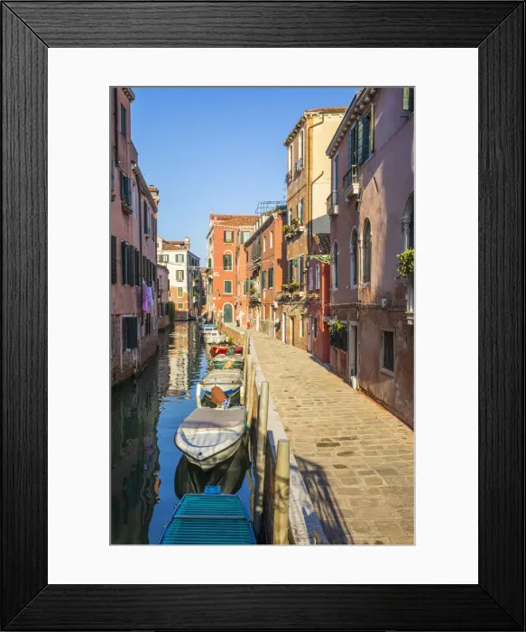 Framed Print : Small canal in Cannaregio area of Venice, Veneto, Italy Framed Print : Small canal in Cannaregio area of Venice, Veneto, Italy