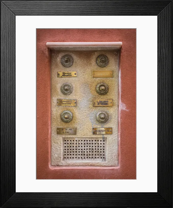 Framed Print : Door bells, Venice, Veneto, Italy Framed Print : Door bells, Venice, Veneto, Italy