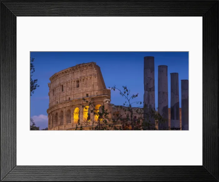 Framed Print : Italy, Lazio, Rome, The Colosseum illuminated at night