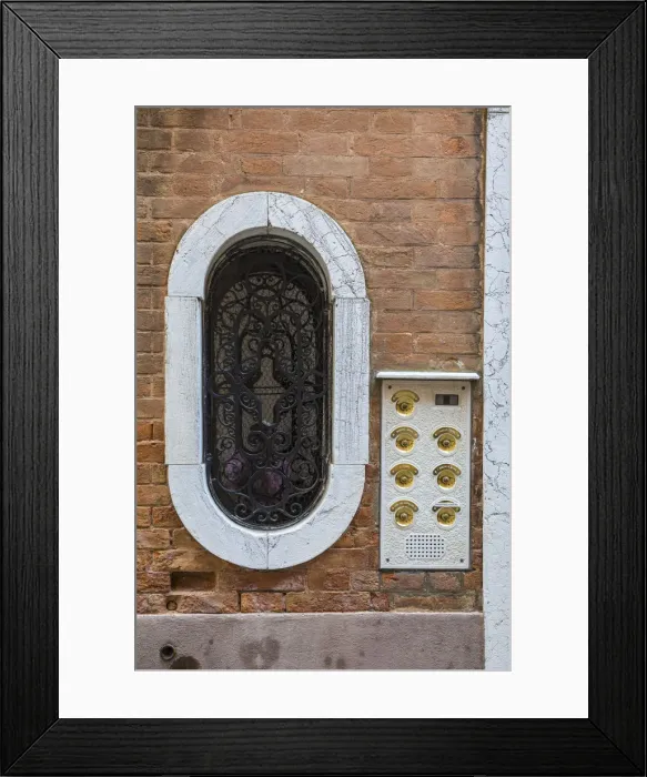 Framed Print : Window and door bells, Dorsoduro, Venice, Italy Framed Print : Window and door bells, Dorsoduro, Venice, Italy