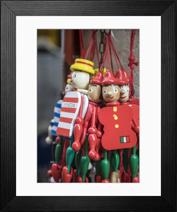 Framed Print : Pinocchio souvenirs, Dorsoduro, Venice, Italy
