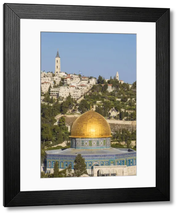 Framed Print : Israel, Jerusalem, View of the Old town, Dome of the Rock on Temple Mount Framed Print : Israel, Jerusalem, View of the Old town, Dome of the Rock on Temple Mount