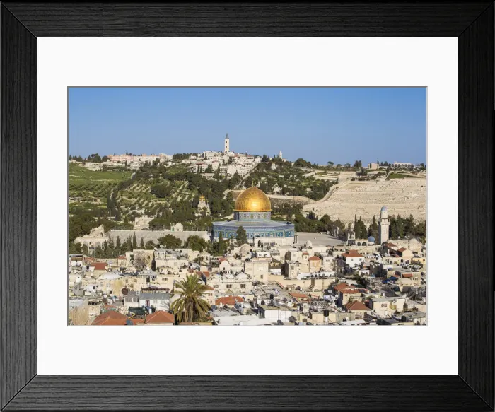 Framed Print : Israel, Jerusalem, View of the Old City, Dome of the Rock on Temple Mount Framed Print : Israel, Jerusalem, View of the Old City, Dome of the Rock on Temple Mount