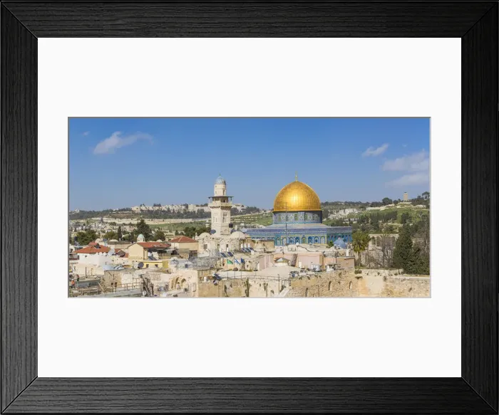 Framed Print : Israel, Jerusalem, Old City, Temple Mount, Dome of the Rock and The Western Wall Framed Print : Israel, Jerusalem, Old City, Temple Mount, Dome of the Rock and The Western Wall