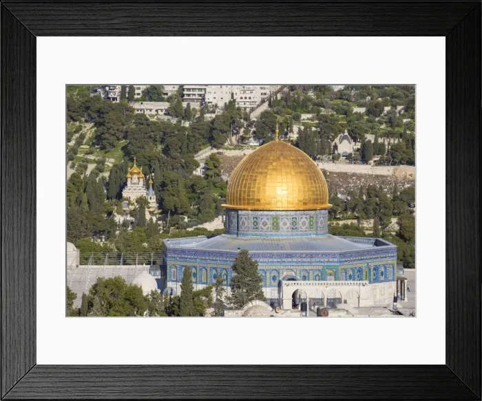 Framed Print : Israel, Jerusalem, View of Dome of the Rock on Temple Mount and the Mount of Olives Framed Print : Israel, Jerusalem, View of Dome of the Rock on Temple Mount and the Mount of Olives