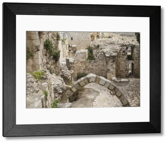 Framed Print : Israel, Jerusalem, Old City, Ancient ruins in The Jewish Quarter Framed Print : Israel, Jerusalem, Old City, Ancient ruins in The Jewish Quarter