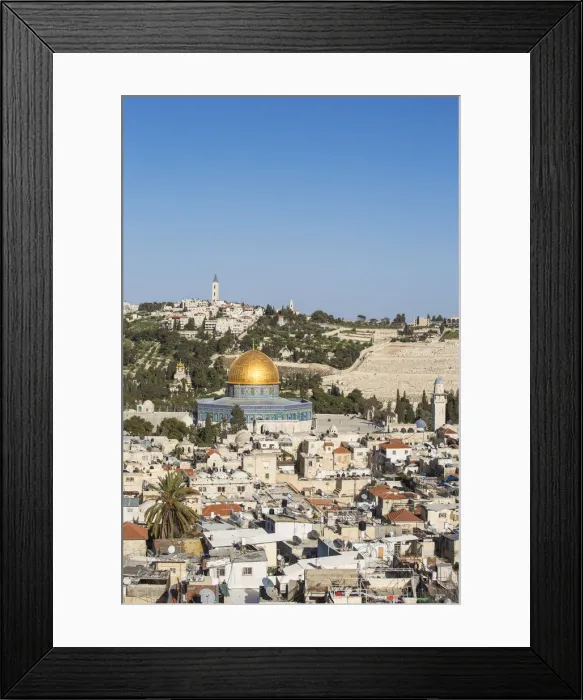 Framed Print : Israel, Jerusalem, View of the Old City, Dome of the Rock on Temple Mount Framed Print : Israel, Jerusalem, View of the Old City, Dome of the Rock on Temple Mount