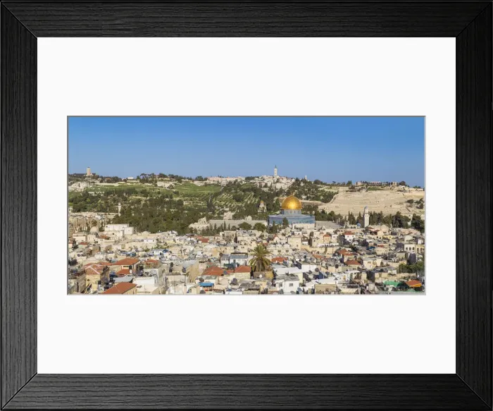 Framed Print : Israel, Jerusalem, View of the Old City, Dome of the Rock on Temple Mount Framed Print : Israel, Jerusalem, View of the Old City, Dome of the Rock on Temple Mount