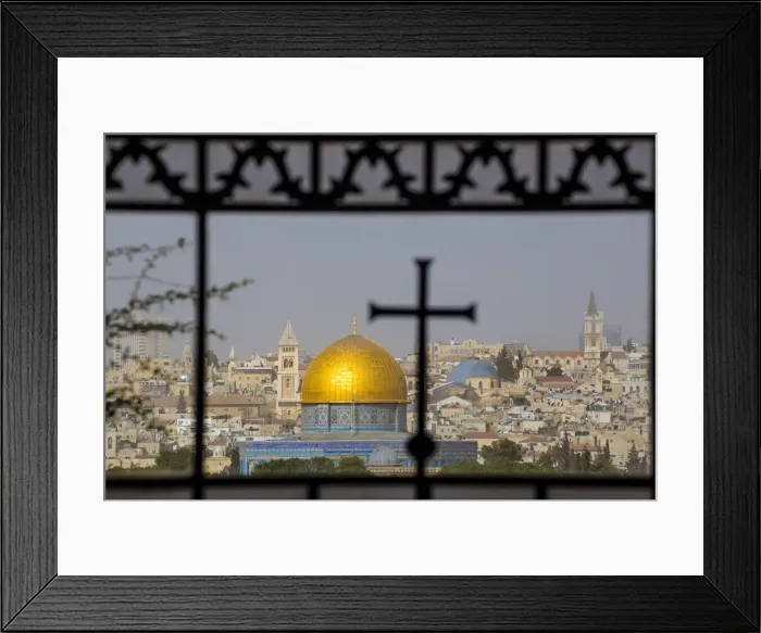 Framed Print : Israel, Jerusalem, Dome of the Rock as seen from Dominus Flevit Church Framed Print : Israel, Jerusalem, Dome of the Rock as seen from Dominus Flevit Church