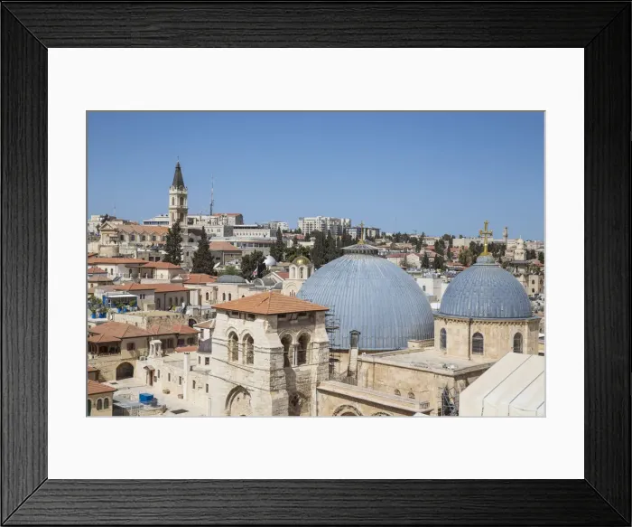Framed Print : Israel, Jerusalem, Old City, View of Christian Quarter and the Church of the Holy Framed Print : Israel, Jerusalem, Old City, View of Christian Quarter and the Church of the Holy