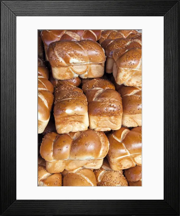 Framed Print : Israel, Tel Aviv, Shuk HaCarmel market, bread stall Framed Print : Israel, Tel Aviv, Shuk HaCarmel market, bread stall