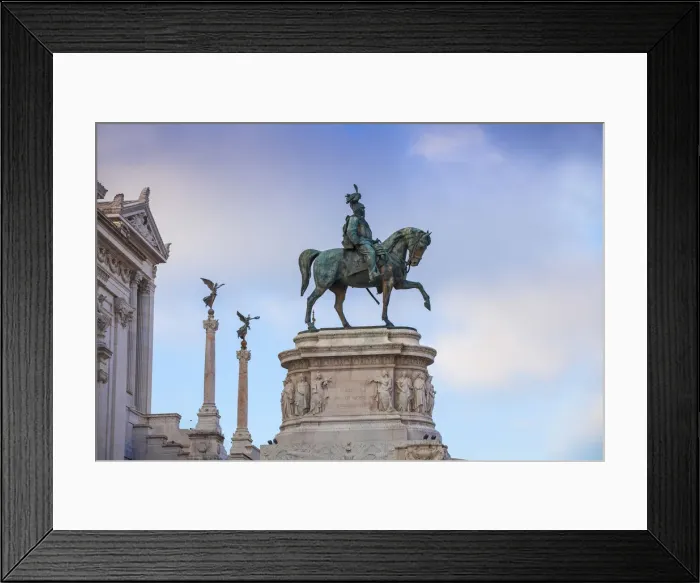 Framed Print : Italy, Lazio, Rome, Equestrian statue infront of Vittorio Emanuele II Monument Framed Print : Italy, Lazio, Rome, Equestrian statue infront of Vittorio Emanuele II Monument