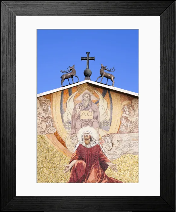 Framed Print : Israel, Jerusalem, Mount of Olives facade mosaic of the Church of All Nations