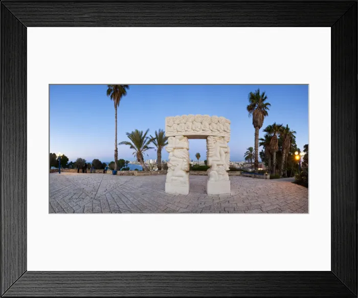 Framed Print : Israel, Tel Aviv, HaPisgah Gardens, Sculpture depicting the fall of Jericho, Isaac s Framed Print : Israel, Tel Aviv, HaPisgah Gardens, Sculpture depicting the fall of Jericho, Isaac s