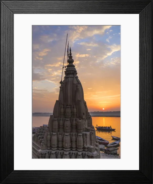 Framed Print : India, Uttar Pradesh, Varanasi, Scindia Ghat, Submerged Shiva temple Framed Print : India, Uttar Pradesh, Varanasi, Scindia Ghat, Submerged Shiva temple