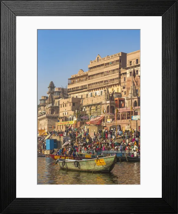 Framed Print : India, Uttar Pradesh, Varanasi, View of Ghats