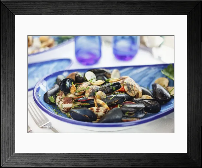 Framed Print : Italy, Amalfi Coast, Positano, Tagliatelle allo Scoglio Framed Print : Italy, Amalfi Coast, Positano, Tagliatelle allo Scoglio