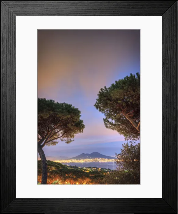 Framed Print : Italy, Naples, view of Naples, Posillipo town and Mt. Vesuvius Framed Print : Italy, Naples, view of Naples, Posillipo town and Mt. Vesuvius