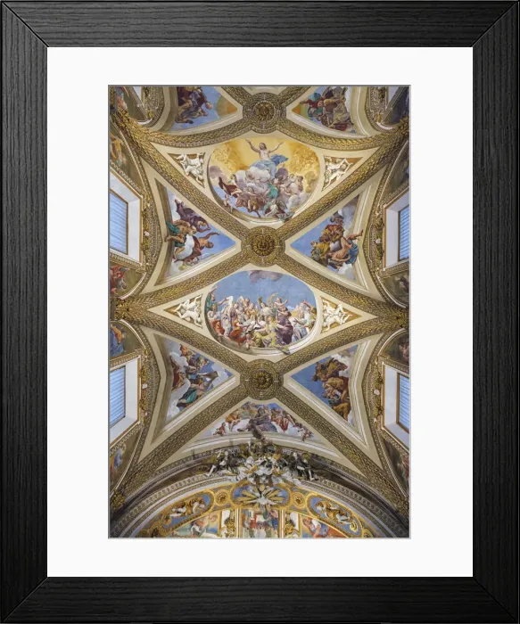 Framed Print : Italy, Naples, Certosa di S. Martino, detail of fresco paintings inside the Church Framed Print : Italy, Naples, Certosa di S. Martino, detail of fresco paintings inside the Church