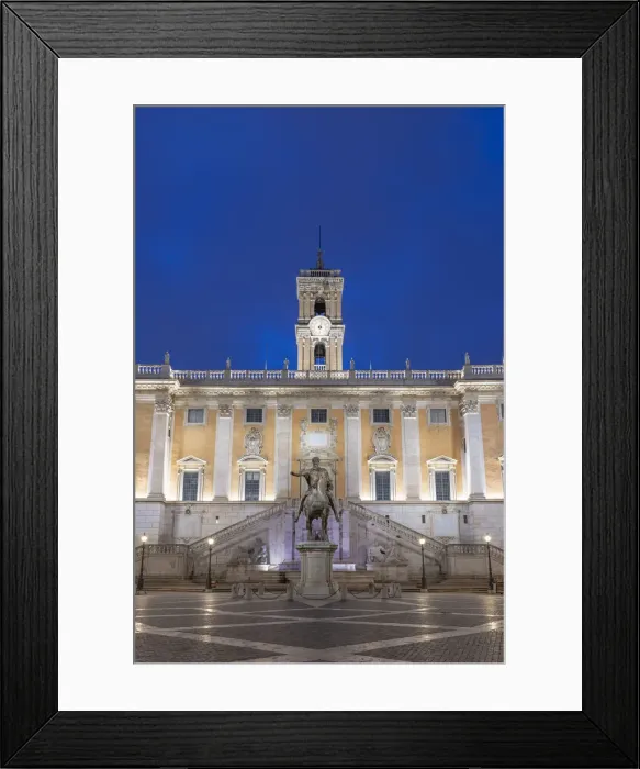 Framed Print : Italy, Lazio, Rome, Capitoline Hill, Piazza del Campidoglio, Palazzo Senatorio