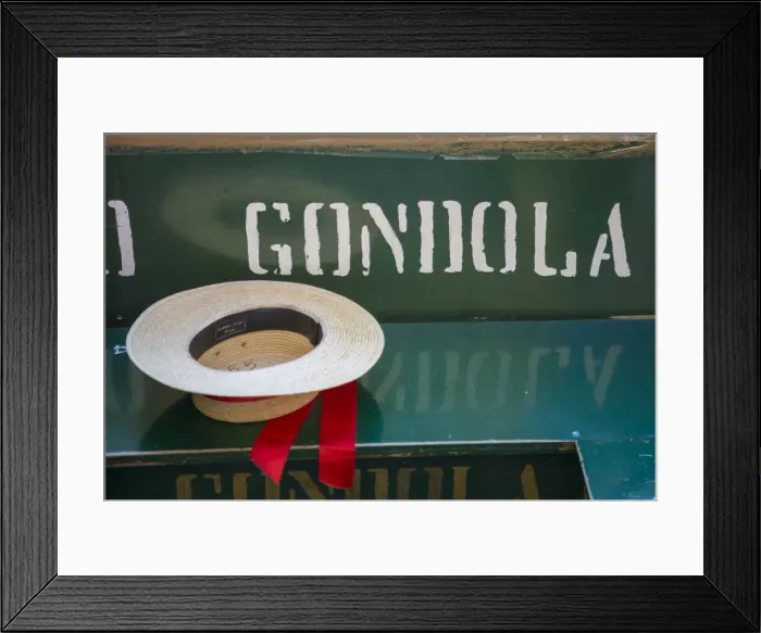 Framed Print : Gondoliers straw hat, Venice, Veneto, Italy Framed Print : Gondoliers straw hat, Venice, Veneto, Italy