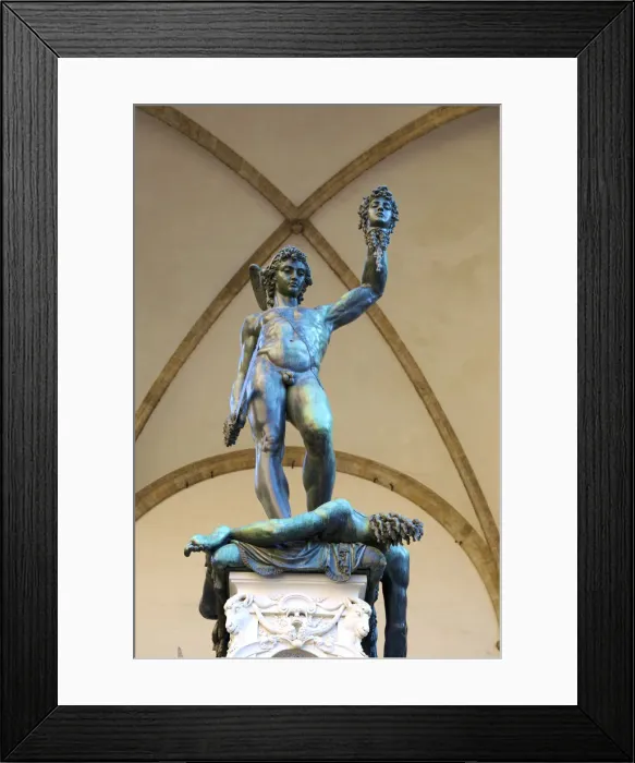 Framed Print : Benvenuto Cellinis statue of Perseus holding the head of Medusa, Florence, Italy