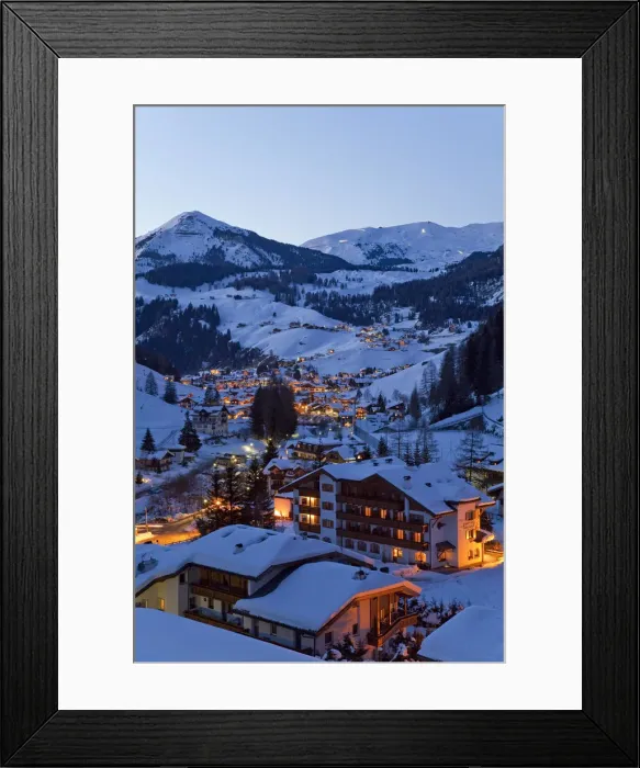 Framed Print : Selva Wolkenstein, Sella Ronda ski area, Val Gardena, Sella Massif range of Mountains Framed Print : Selva Wolkenstein, Sella Ronda ski area, Val Gardena, Sella Massif range of Mountains